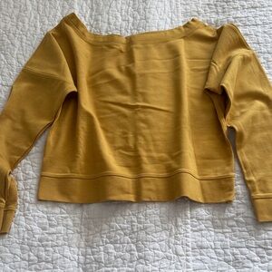 Travis Mathew Mustard Off-the-Shoulder Sweater